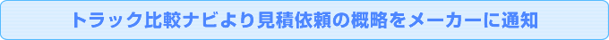 トラック比較ナビより見積依頼の概略をメーカーに通知